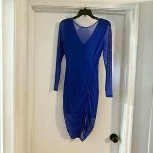 bebe Royal Blue Long Sleeve Dress